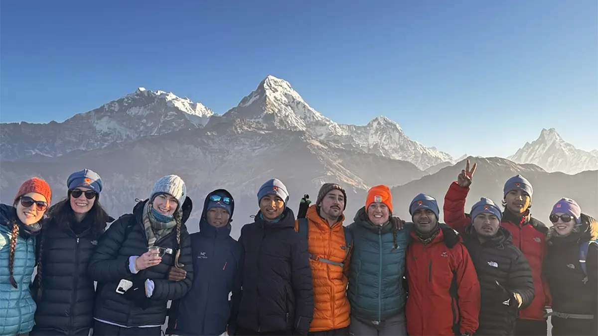 annapurna himalaya view from poon hill 3210m, view of annapurna I, annapurna south, hiunchuli, and fishtail-machhapuchare