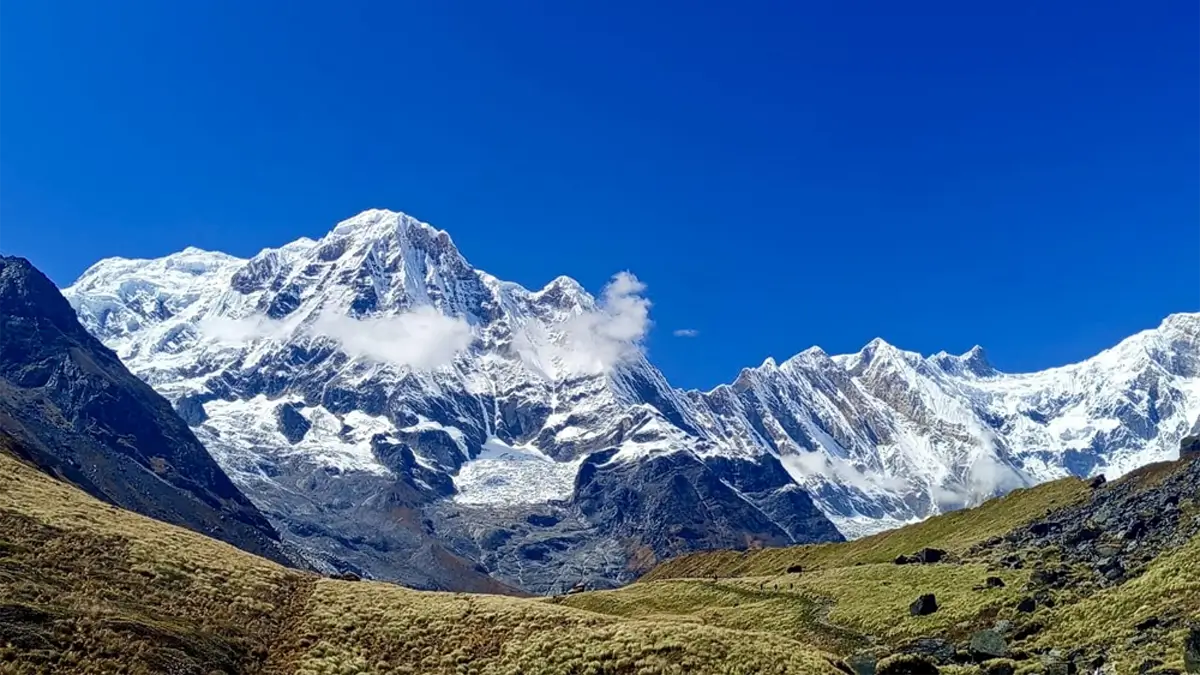 Annapurna Himalayas view from Annapurna Base Camp in Nepal