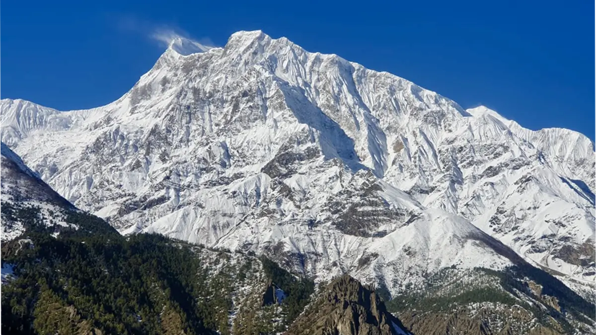 view of Annapurna I, Upper route to manang from pisang and nawal