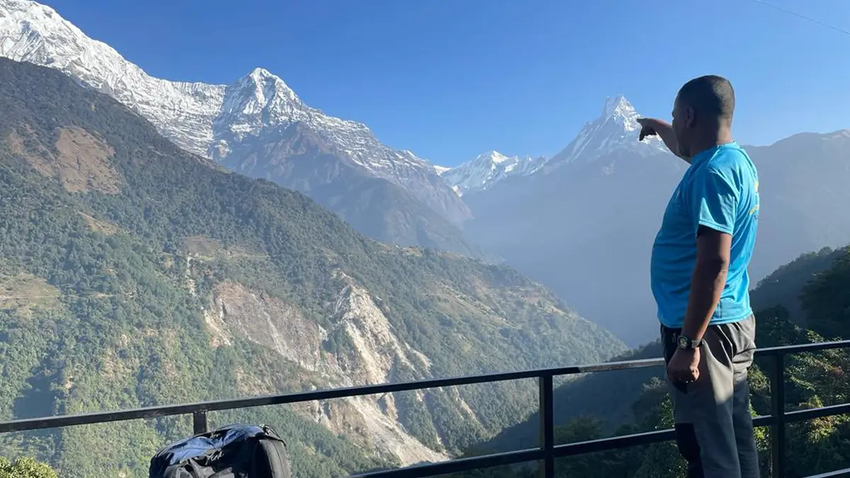 Annapurna Himalaya mountain view from Ghandruk Nepal