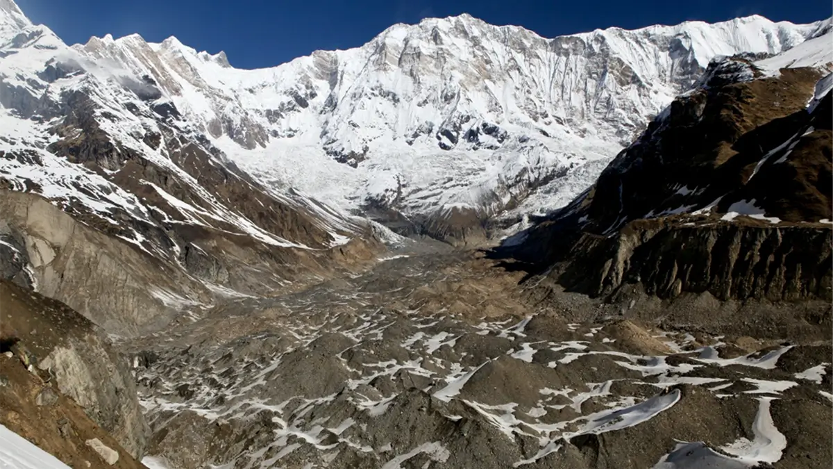 Annapurna base camp autumn season trekking in Nepal the view of Annapurna I Nepal