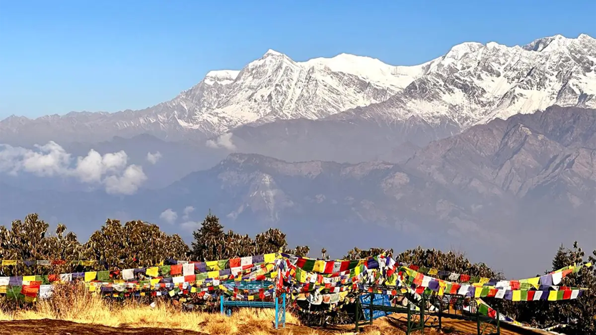 gurja peak himal and dhaulagiri iv from poon hill 3210m annapurna nepal