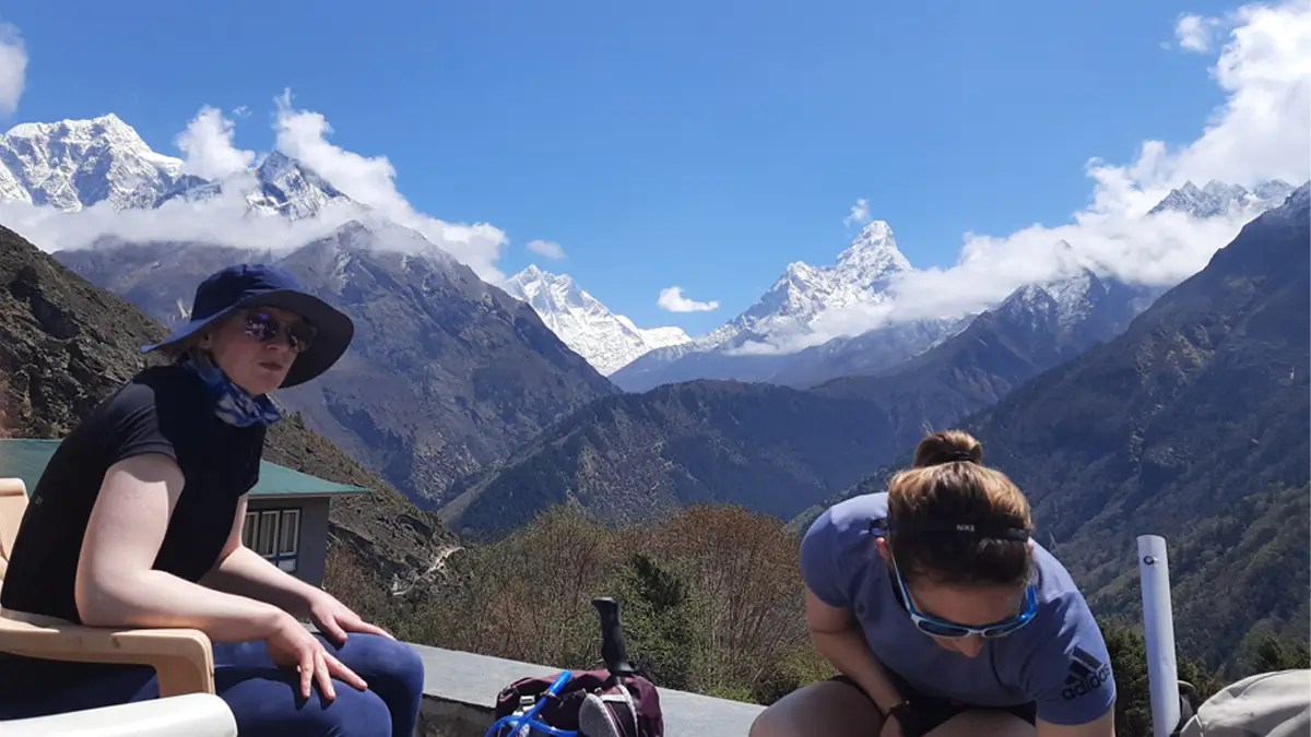 mountain view including ama dablam from kyangjuma