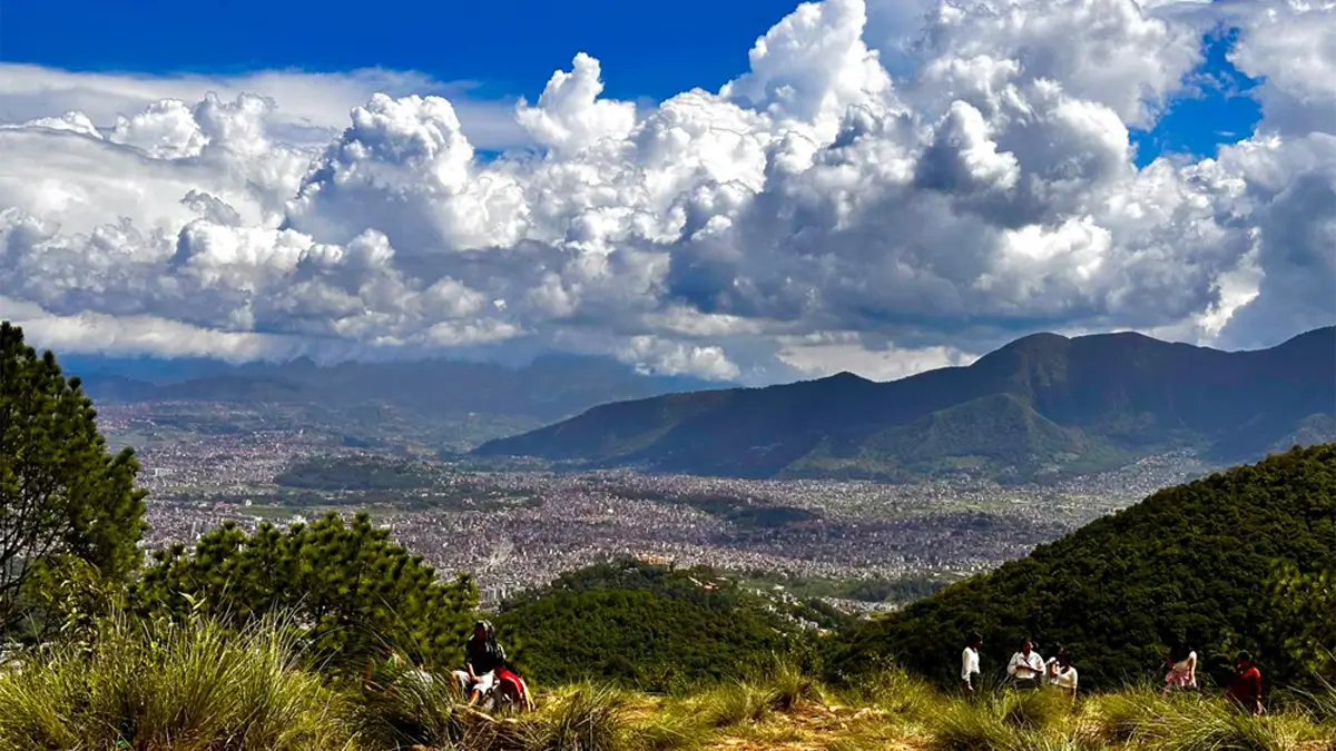 view from love danda nagarjun jamacho hiking