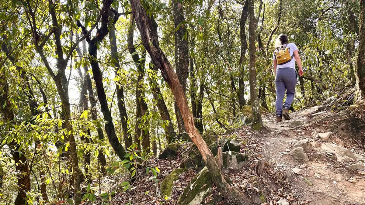 hiking to jamacho hiill in kathmandu