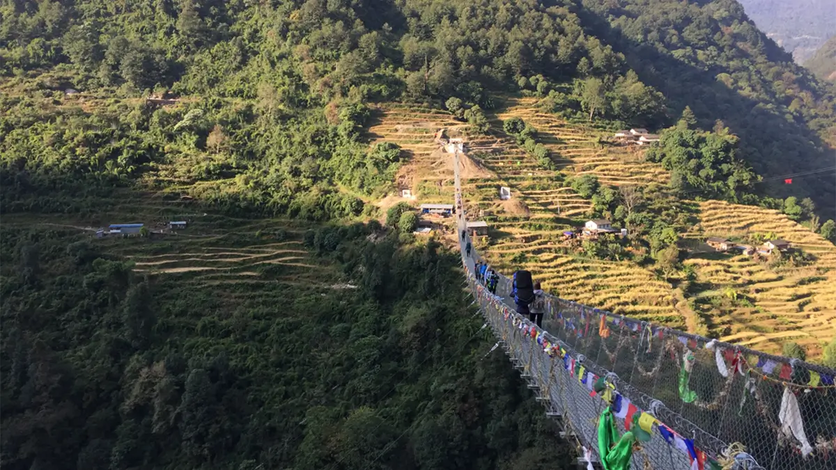jhinu suspension bridge annapurna