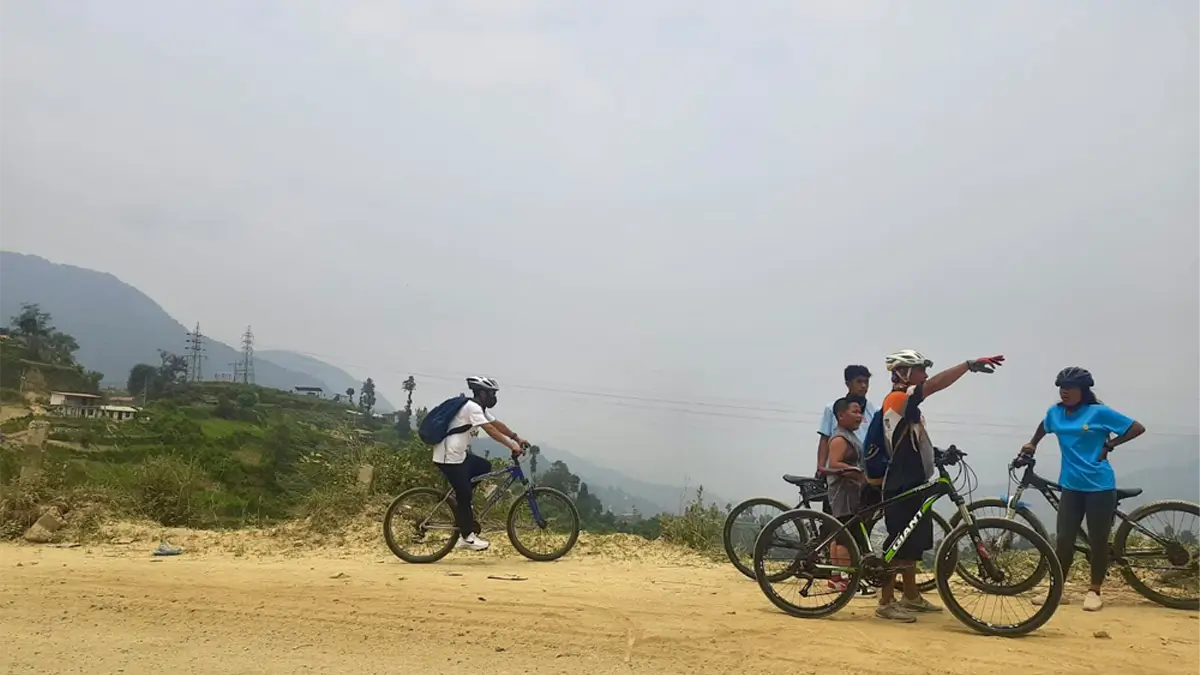 Kathmandu mountain bike cycling tour Mudkhu Bhanjyang