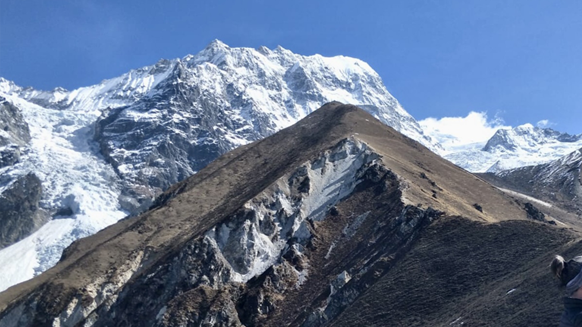 himalaya mountain view from langtang kyanjin ri nepal
