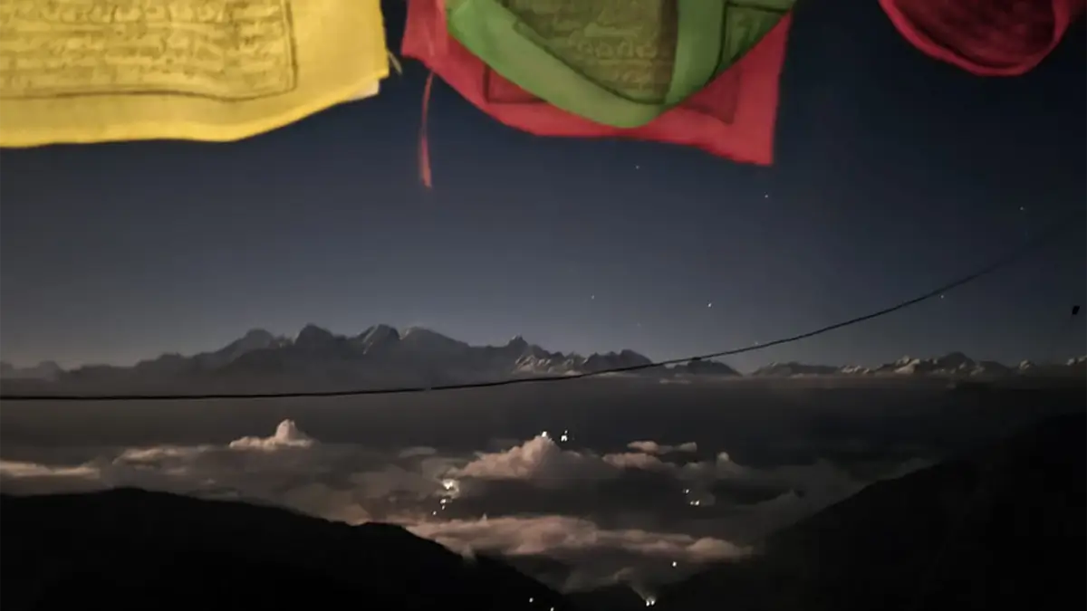 morning mountain view from chandanbari langtang gosaikunda lake in Nepal