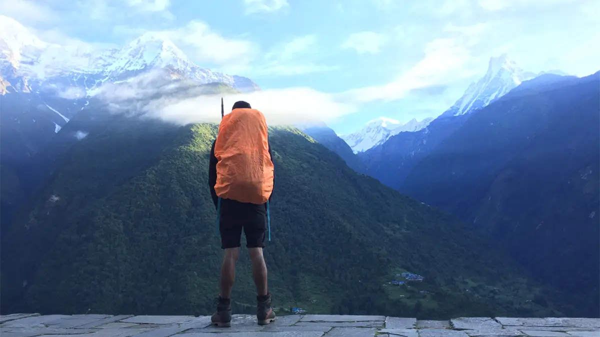 mountain view from chhomrong annapurna south and hiunchuli