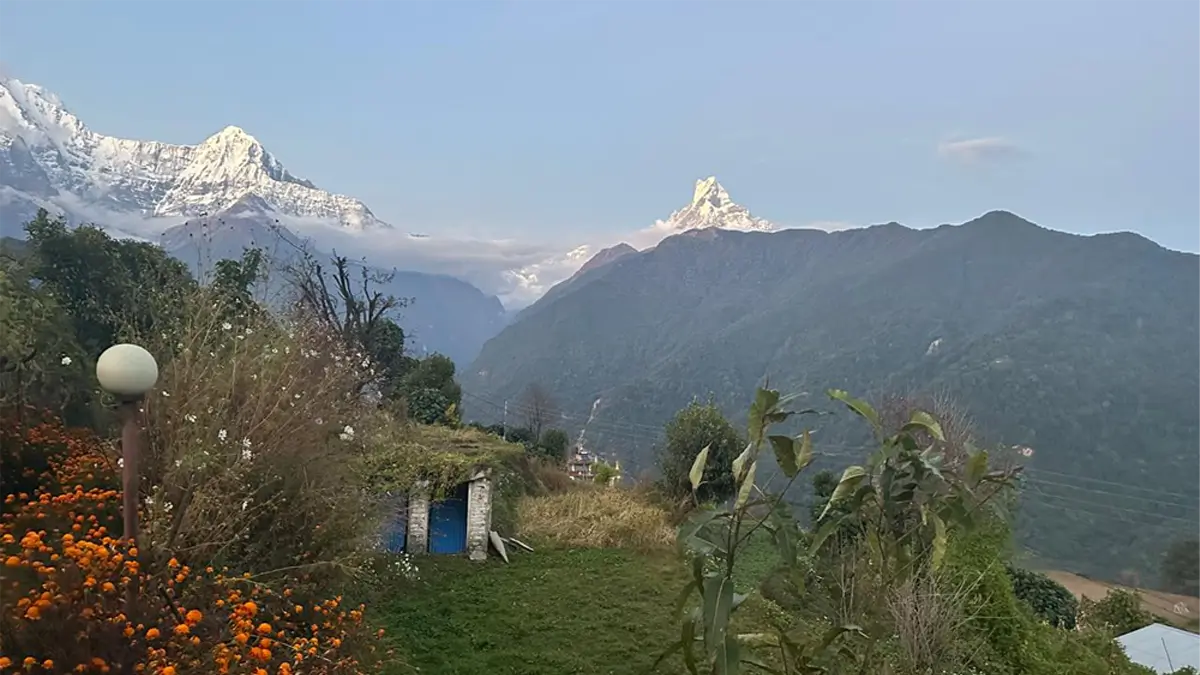 mountain view from ghandruk nepal