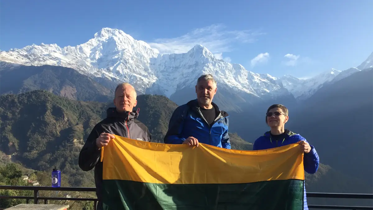 Annapurna Himalaya mountain view from Ghandruk village in Nepal