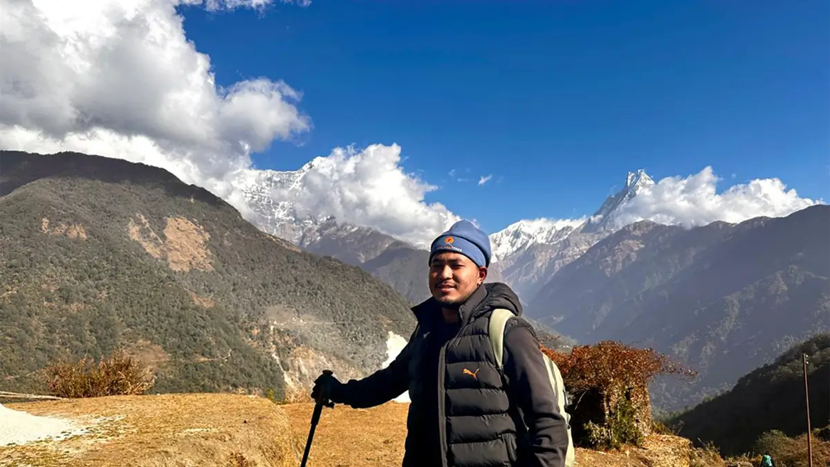 enjoying the mountain view from Kimrong