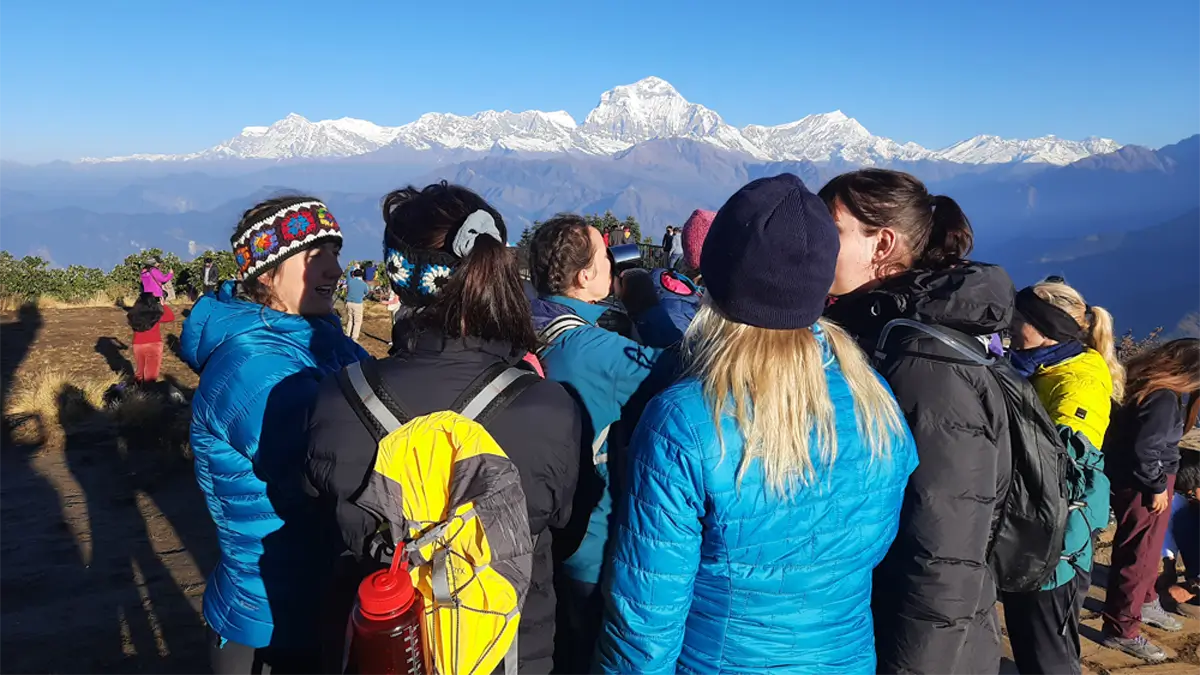 enjoying the view from Ghorepani Poon Hill