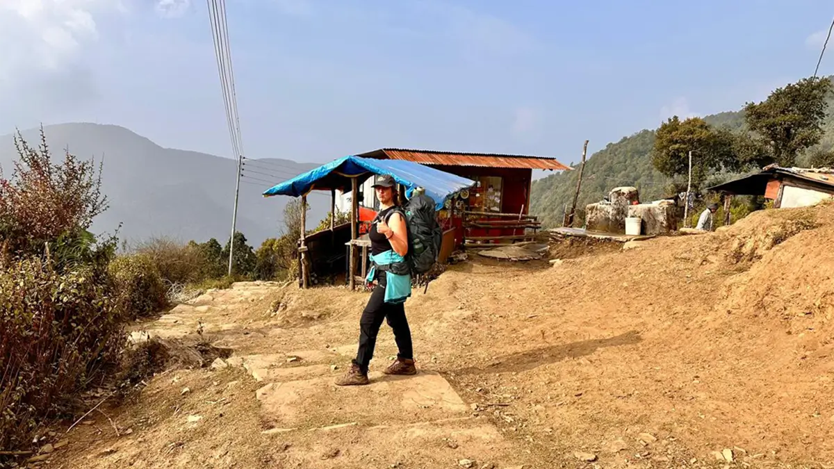 trekking walking from kande to australian base camp annapurna view trek