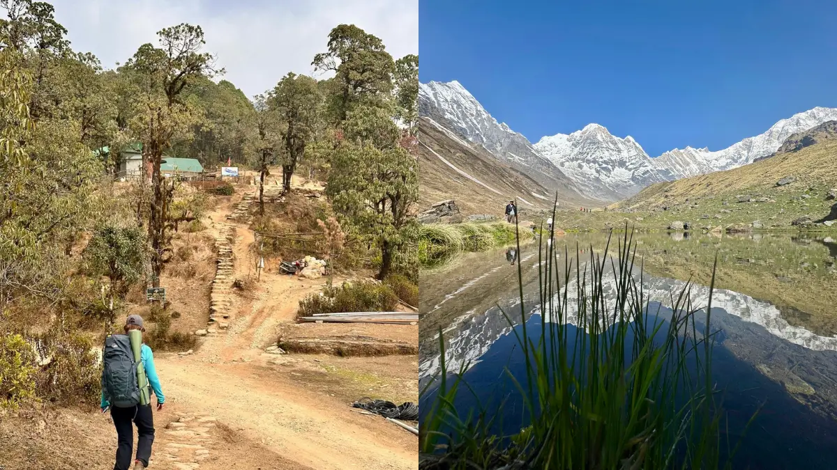 trekking route Pothana to Annapurna base camp Nepal